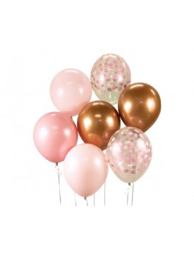 Set metalických balónov 7ks 12" Ružovo-medený