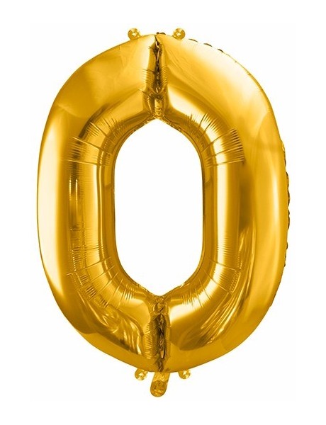 Zlatý balón v tvare čísla 0 85cm