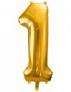 Zlatý balón v tvare čísla 1 85cm