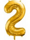 Zlatý balón v tvare čísla 2 85cm
