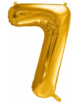 Zlatý balón v tvare čísla 7 85cm