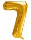 Zlatý balón v tvare čísla 7 85cm