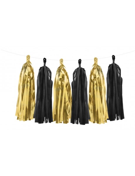 Čierno-zlatá fóliová girlanda 1.5m x 30cm