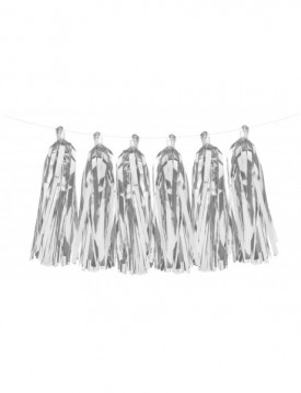 Strieborná fóliová girlanda 1.5m x 30cm
