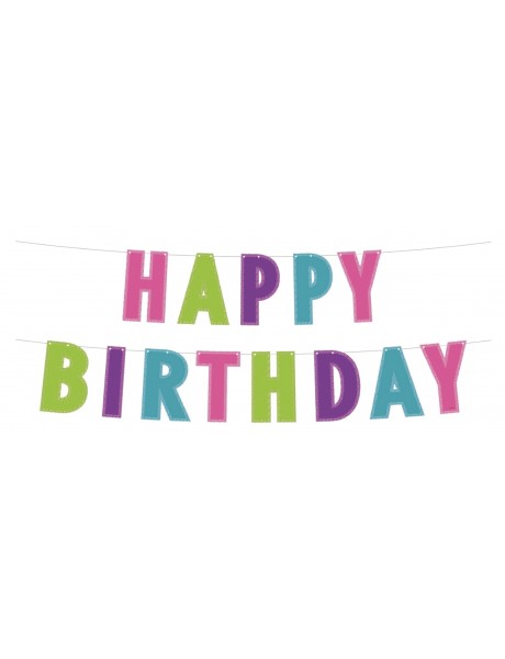Girlanda Happy Birhday s brokátom 200cm
