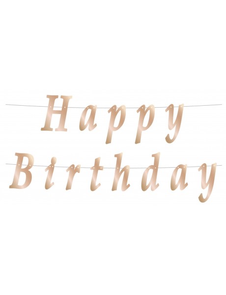 Girlanda Happy Birhday zlatá 200cm