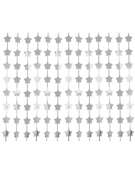 Fóliový záves strieborné hviezdy 100x200cm