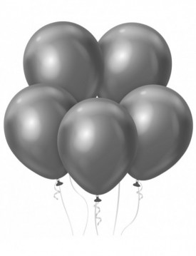 Set metalických balónov 7ks 12" grafitové