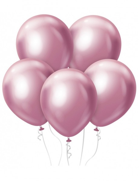 Set metalických balónov 7ks 12" svetlo-ružové